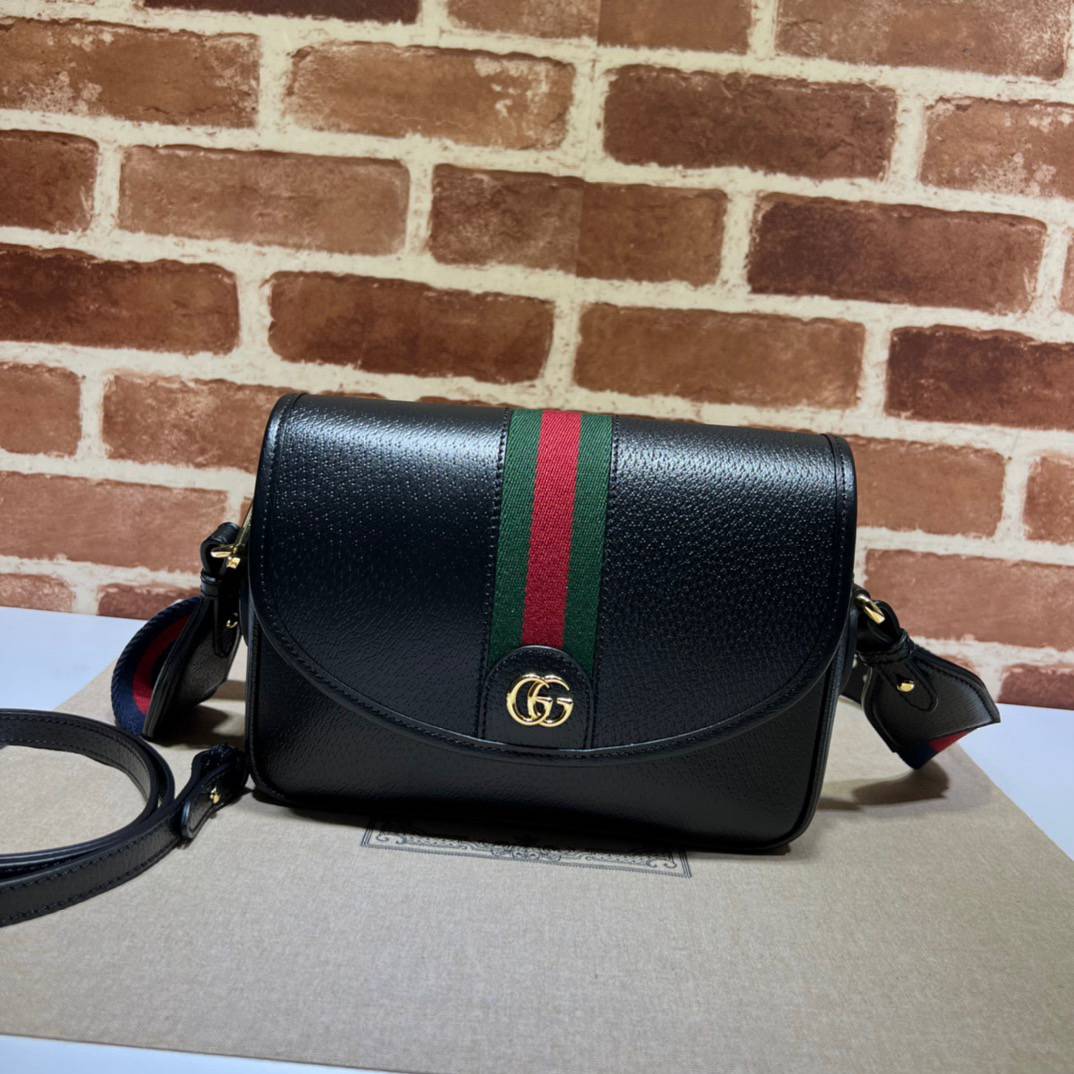 Gucci Ophidia Black Leather Mini Shoulder 722117 Bag