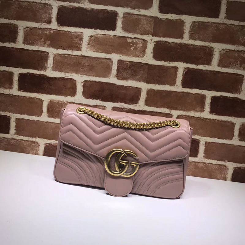 Gucci GG Marmont Nude Pink Medium Shoulder 443496 Bag