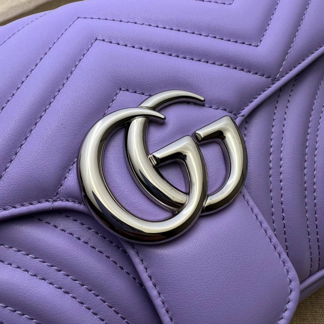 Gucci GG Marmont Lilac Small Shoulder 443497 Bag