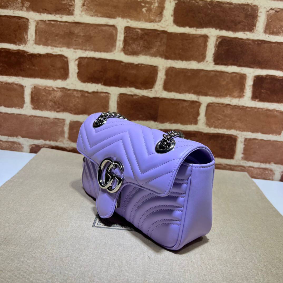 Gucci GG Marmont  Lilac Mini Shoulder 446744 Bag