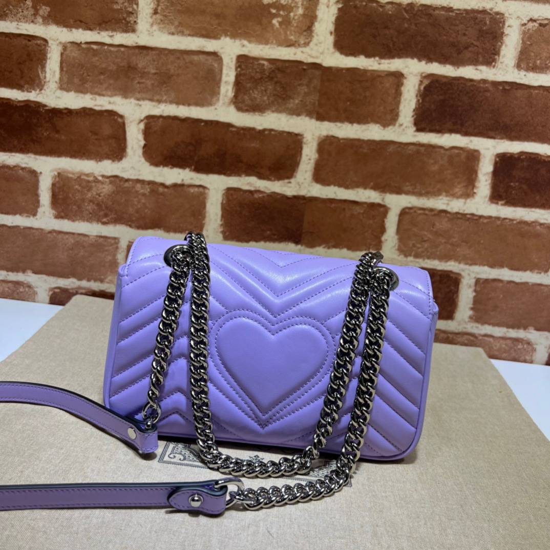 Gucci GG Marmont  Lilac Mini Shoulder 446744 Bag