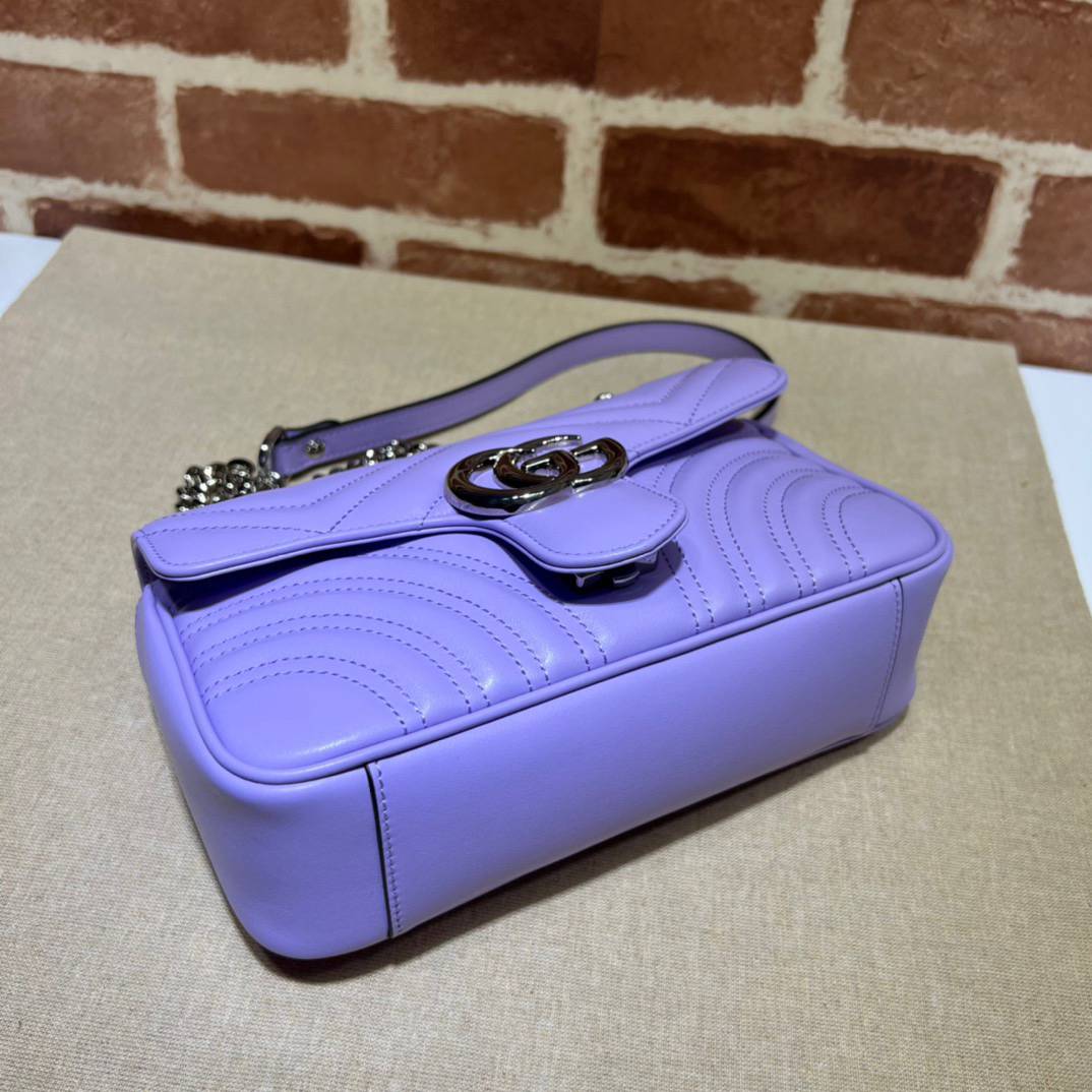 Gucci GG Marmont  Lilac Mini Shoulder 446744 Bag