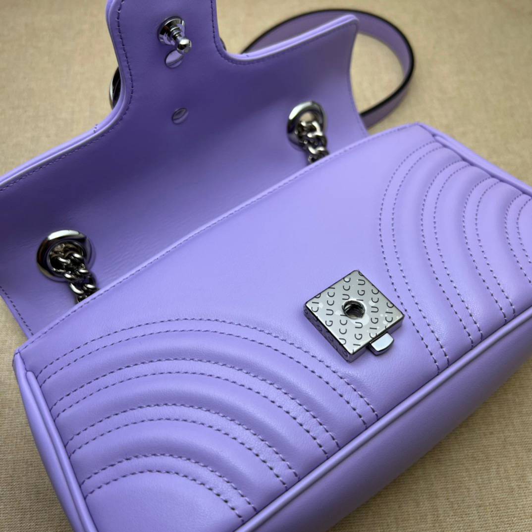 Gucci GG Marmont  Lilac Mini Shoulder 446744 Bag