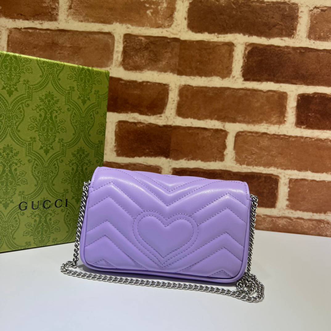 Gucci GG Marmont Lilac Super Mini Shoulder 476433 Bag