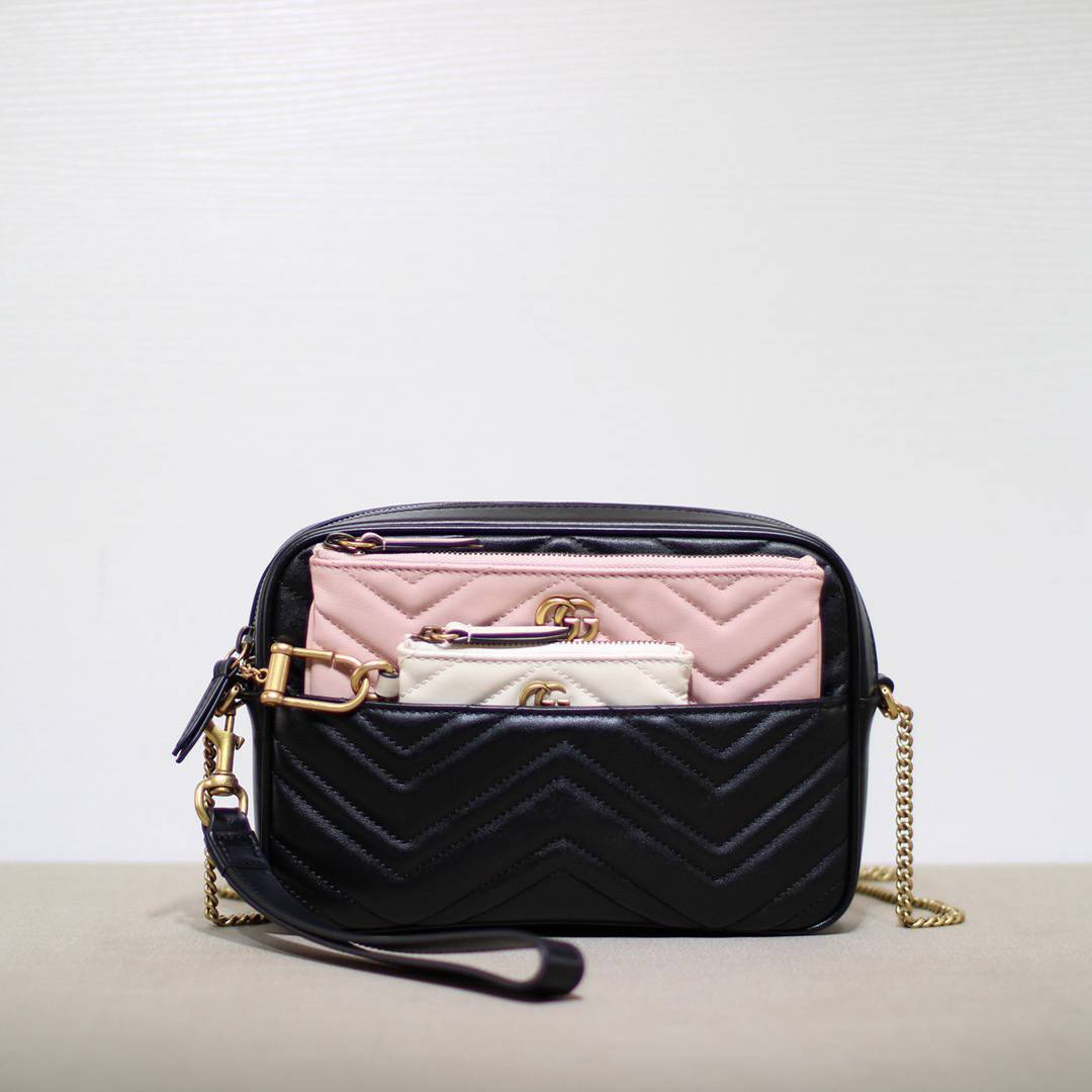 Gucci Double G Black&Pink&White Handle 699758 Bag