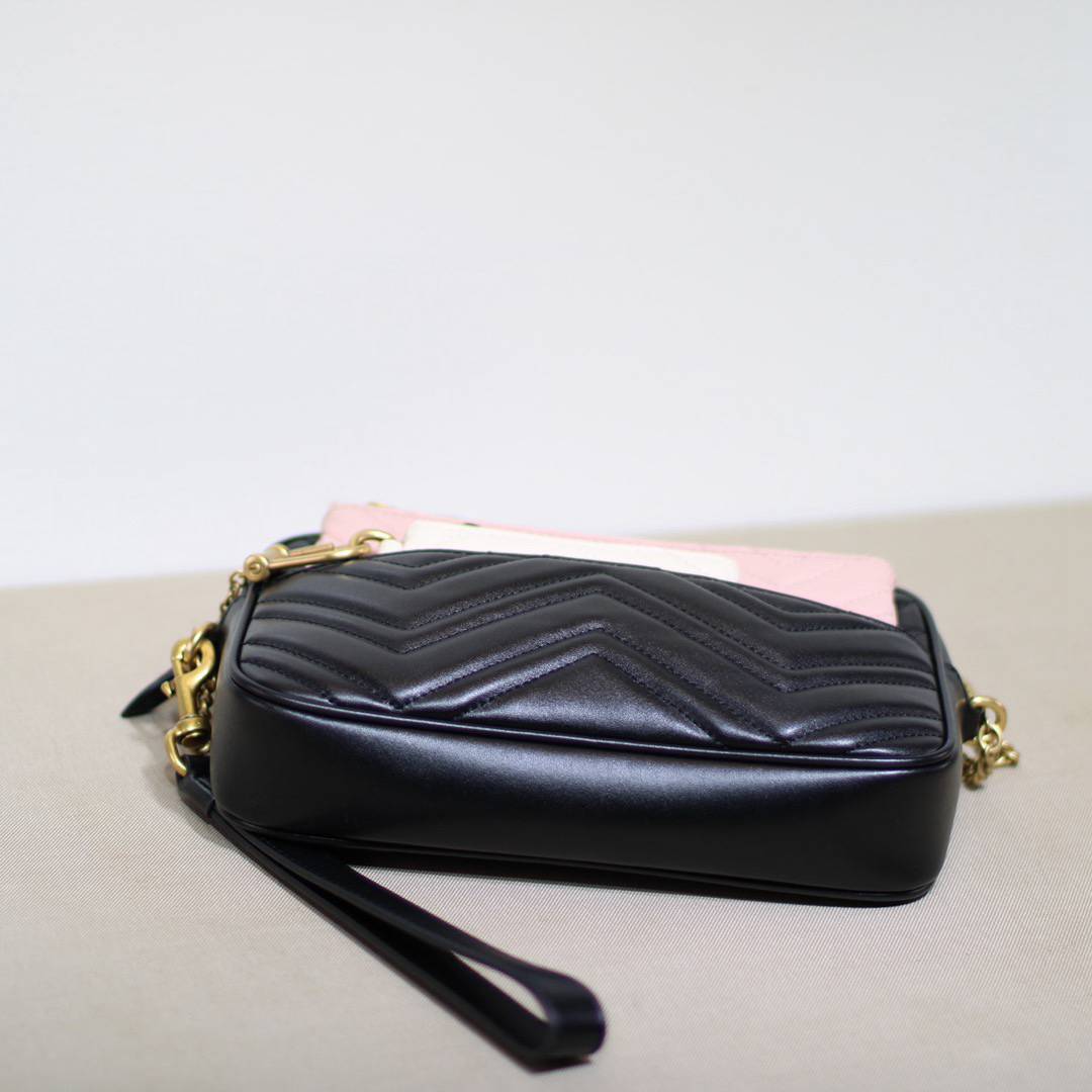 Gucci Double G Black&Pink&White Handle 699758 Bag