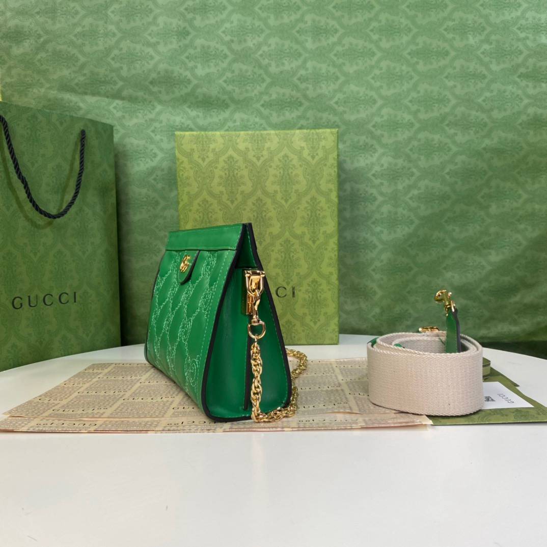 Gucci GG Matelasse Green Small Shoulder 702200 Bag