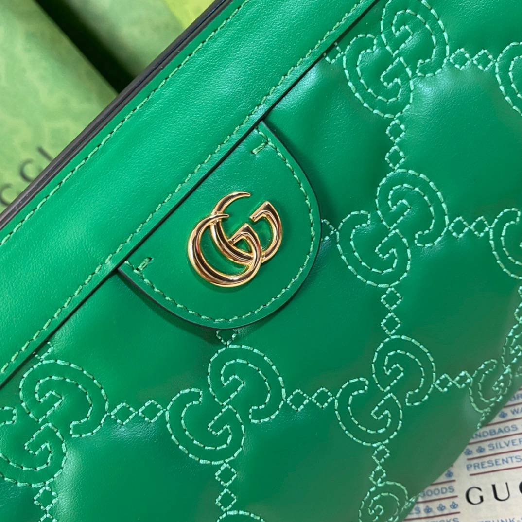 Gucci GG Matelasse Green Small Shoulder 702200 Bag