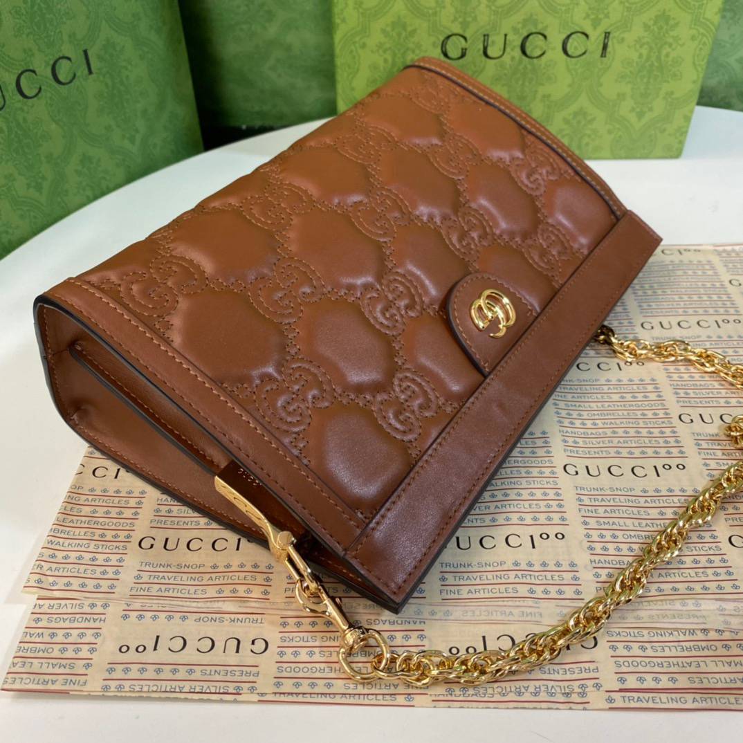 Gucci GG Matelasse Brown Small Shoulder 702200 Bag