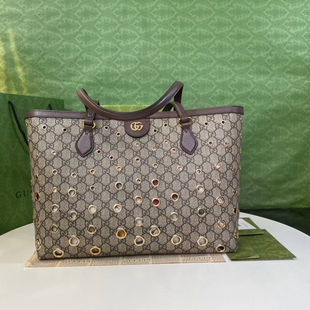 Gucci Ophidia Beige&Ebony Medium GG Tote 631685 Bag