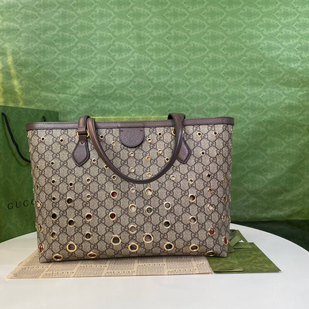 Gucci Ophidia Beige&Ebony Medium GG Tote 631685 Bag