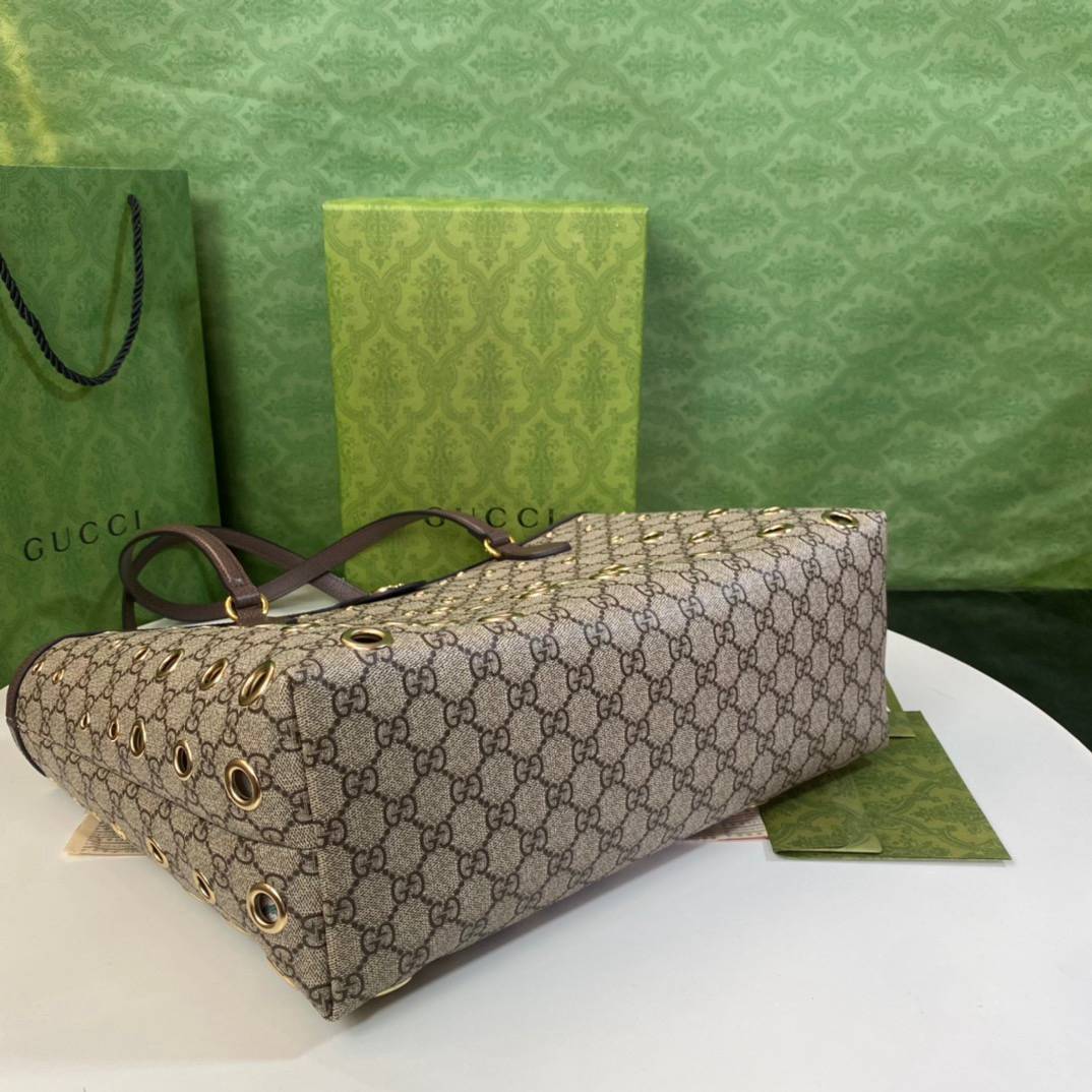 Gucci Ophidia Beige&Ebony Medium GG Tote 631685 Bag