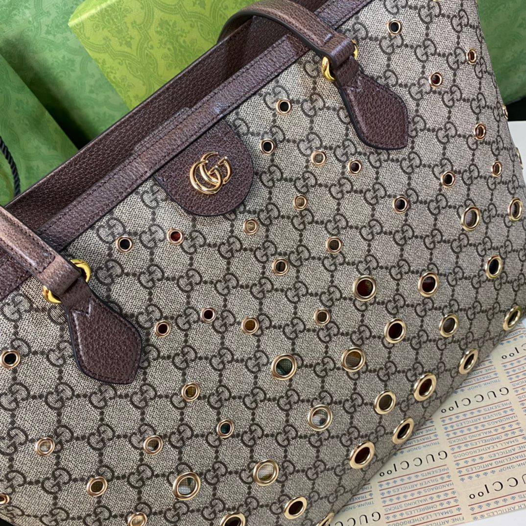 Gucci Ophidia Beige&Ebony Medium GG Tote 631685 Bag