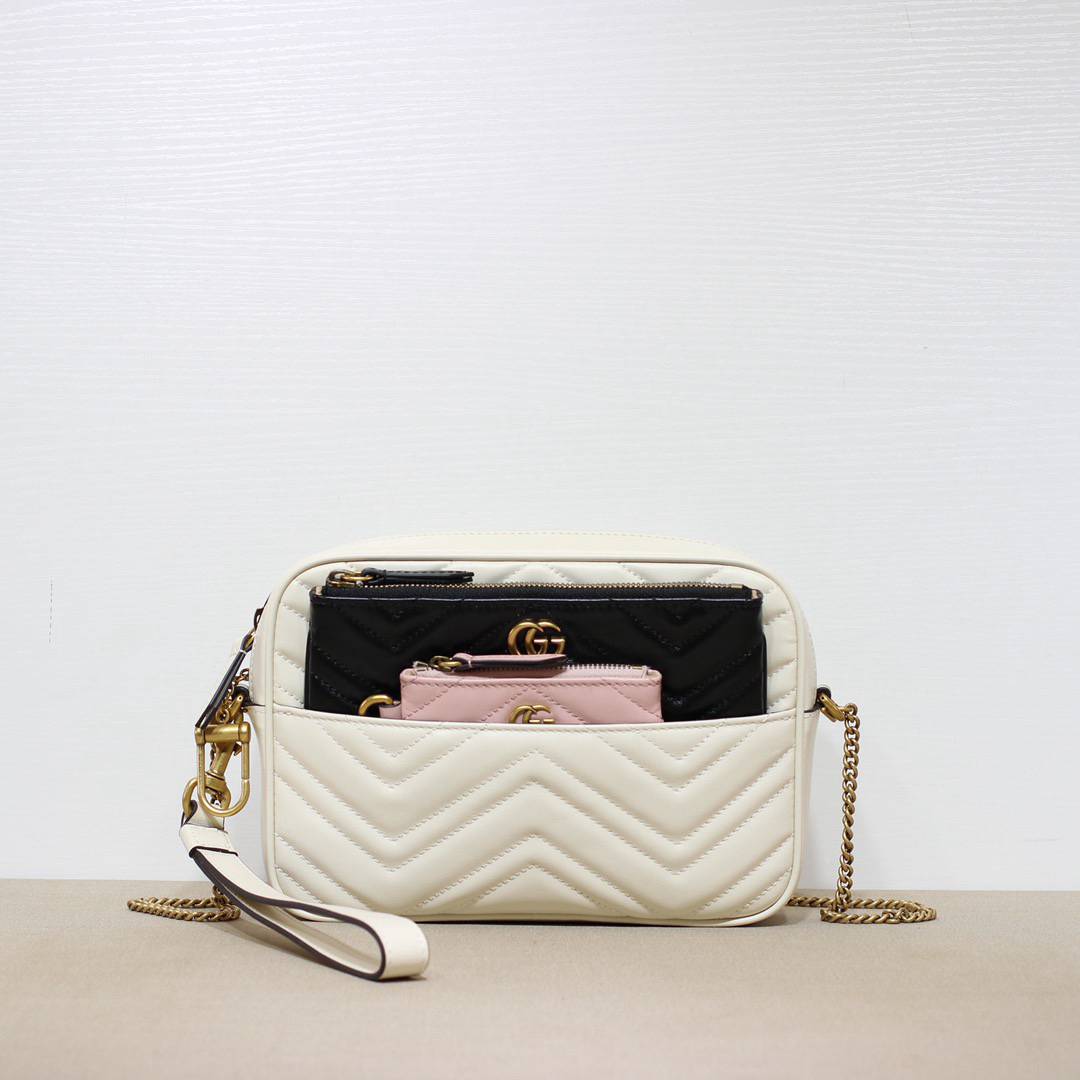 Gucci Double G White&Pink&Black Handle 699758 Bag