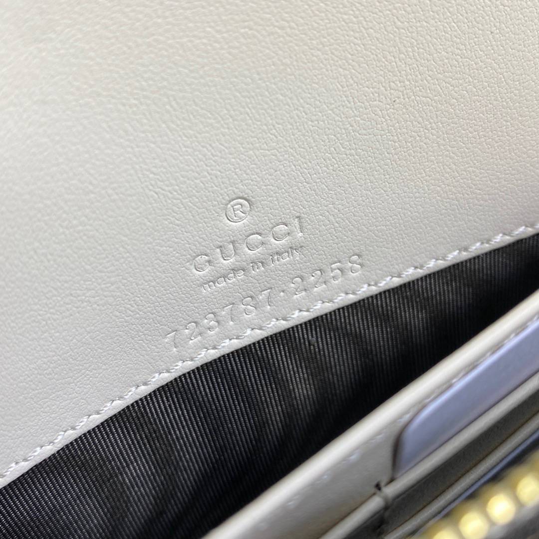 Gucci GG Marmont White Chain Wallet 723787 Bag