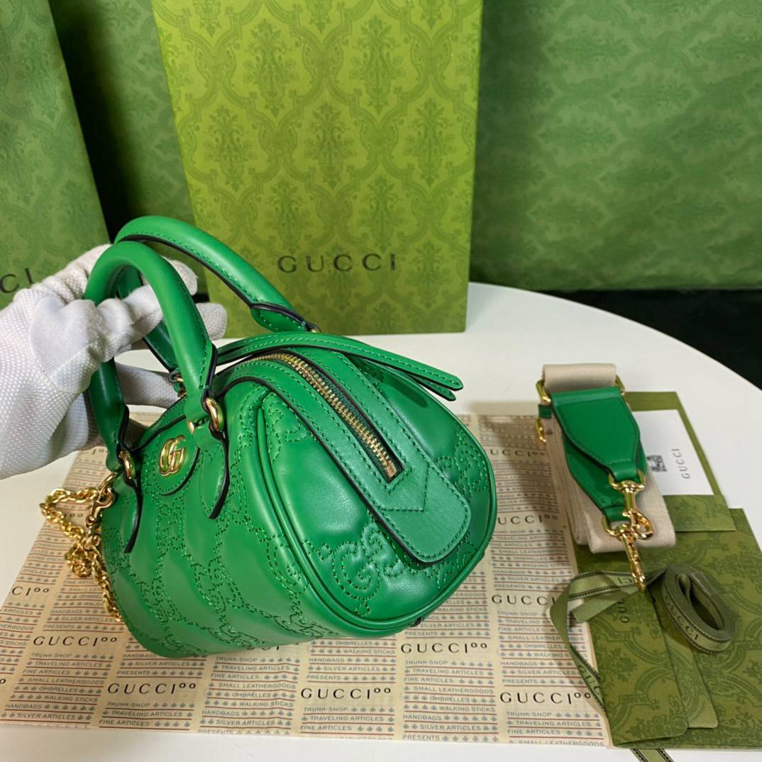 Gucci GG Matelasse Green Mini Handle 702251 Bag