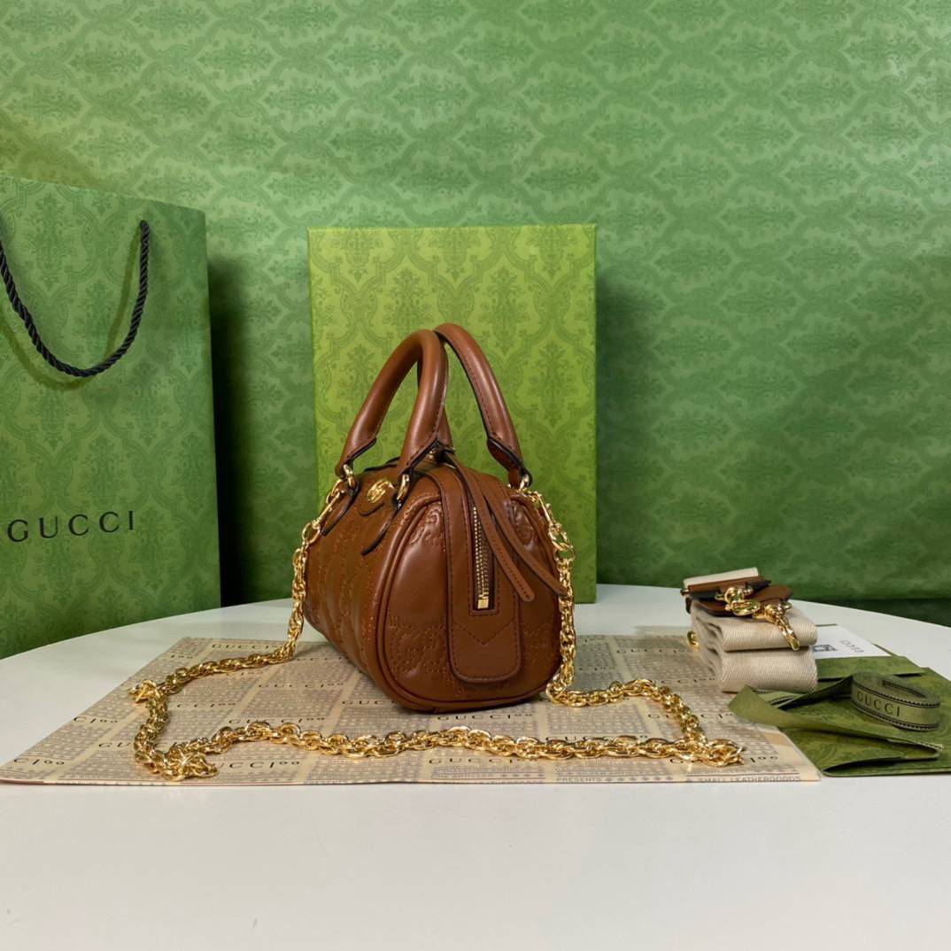 Gucci GG Matelasse Brown Mini Handle 702251 Bag