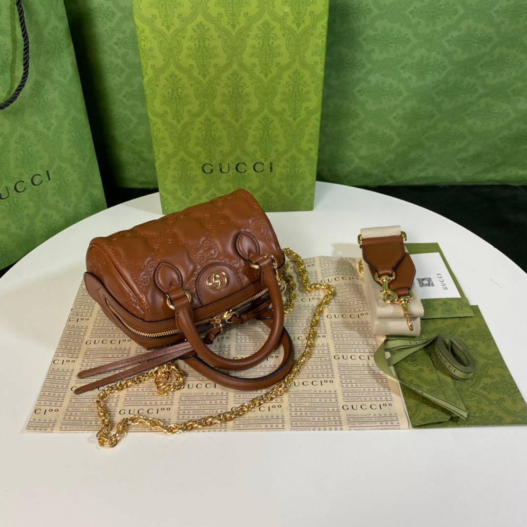 Gucci GG Matelasse Brown Mini Handle 702251 Bag