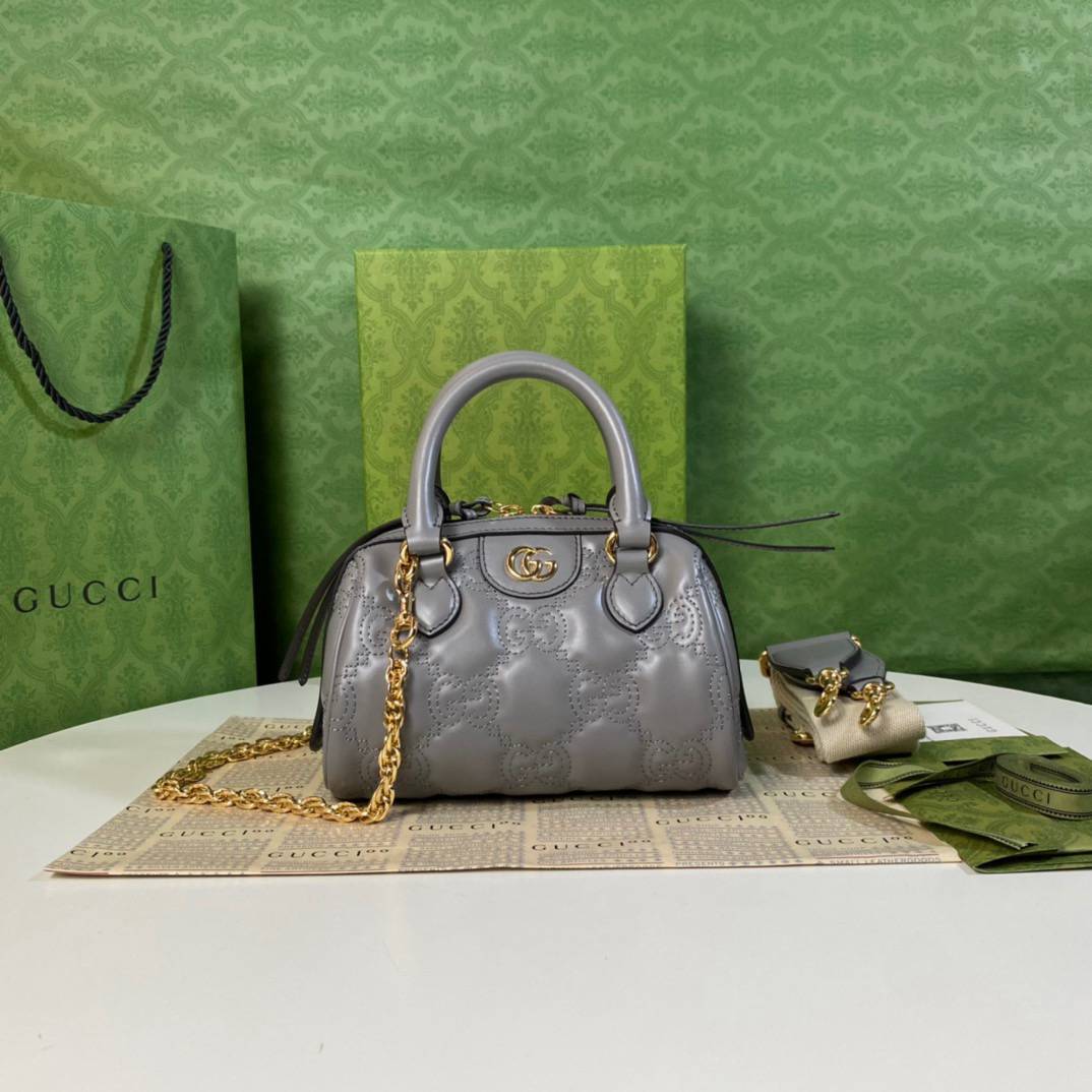 Gucci GG Matelasse Grey Mini Handle 702251 Bag