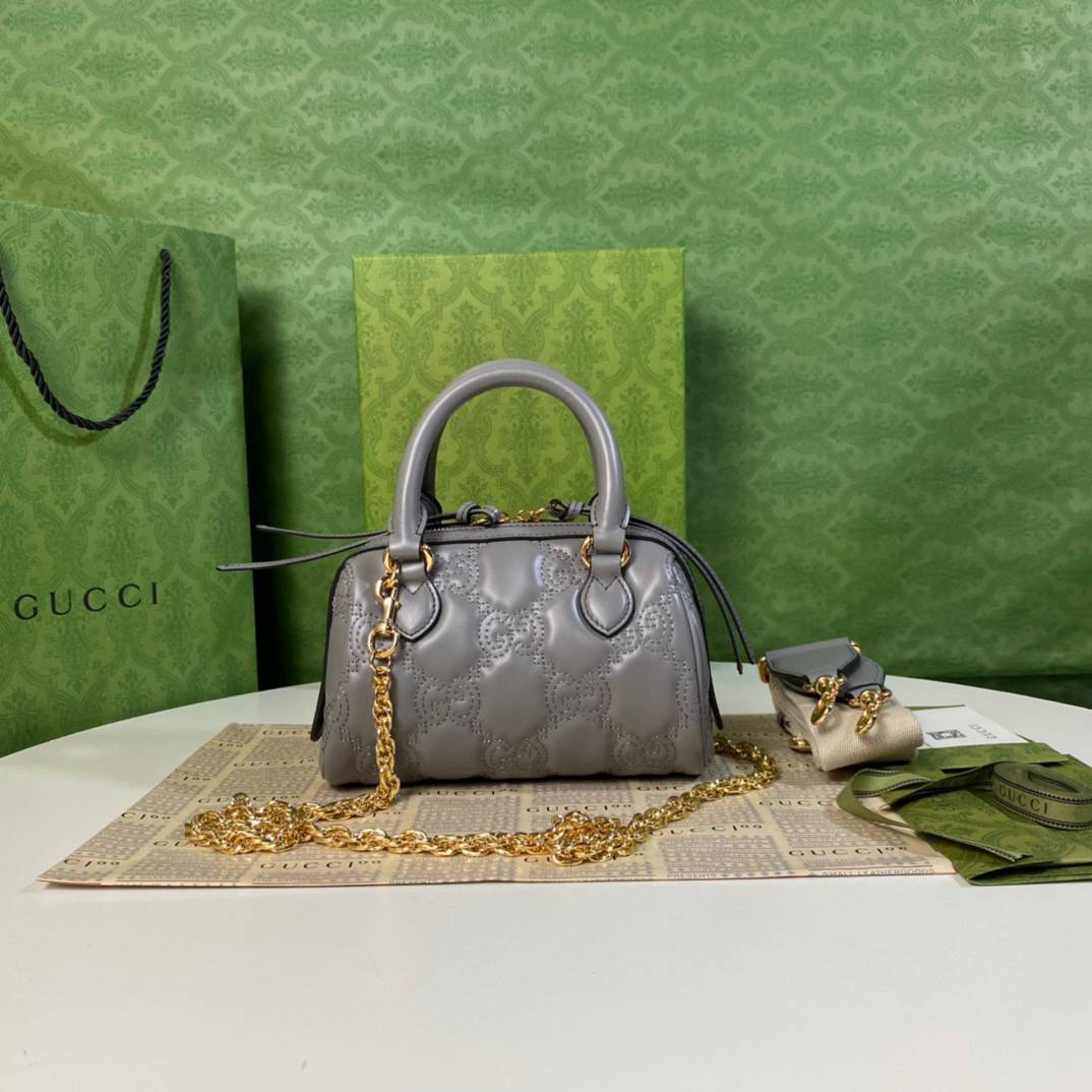 Gucci GG Matelasse Grey Mini Handle 702251 Bag