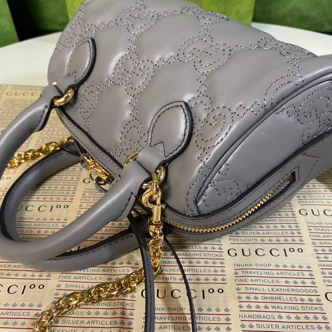 Gucci GG Matelasse Grey Mini Handle 702251 Bag