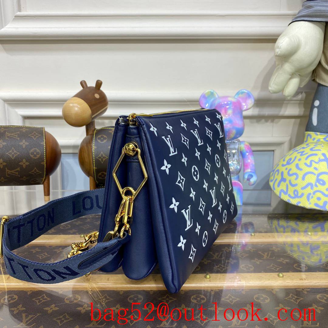 Louis Vuitton LV Coussin PM Bag Handbag in Monogram Lambskin M59392 Navy