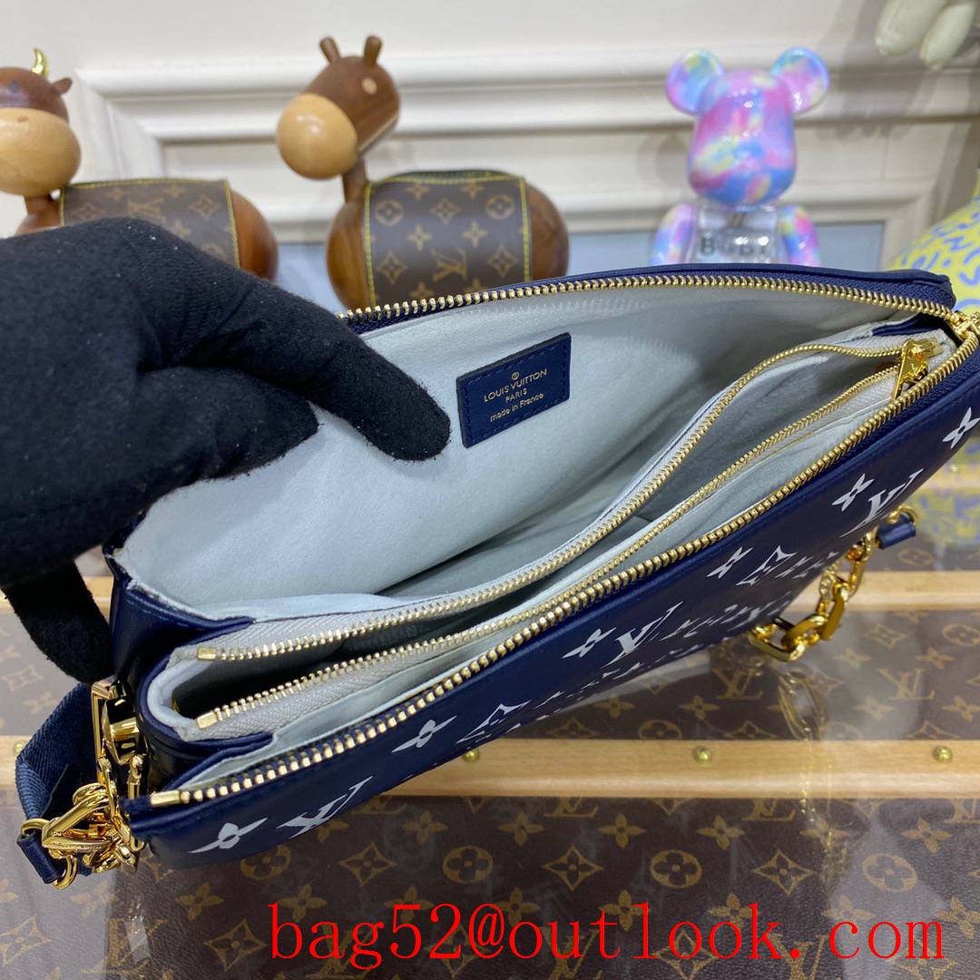 Louis Vuitton LV Coussin PM Bag Handbag in Monogram Lambskin M59392 Navy