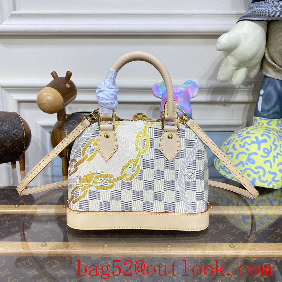 Louis Vuitton LV Nautical Alma BB Bag Handbag with Damier Azur Canvas N40472