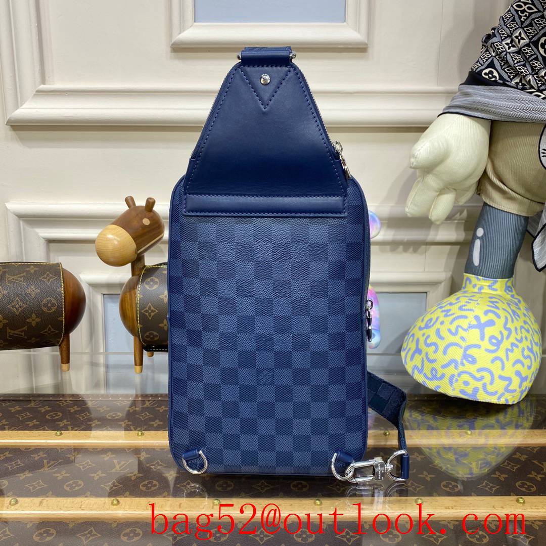 Louis Vuitton LV Men Avenue Sling Bag in Damier Infinie Leather N40439 Navy