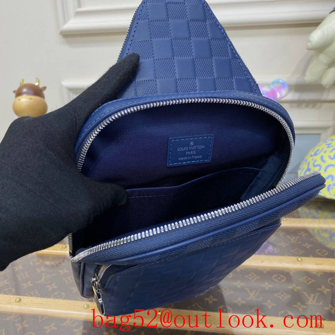 Louis Vuitton LV Men Avenue Sling Bag in Damier Infinie Leather N40439 Navy