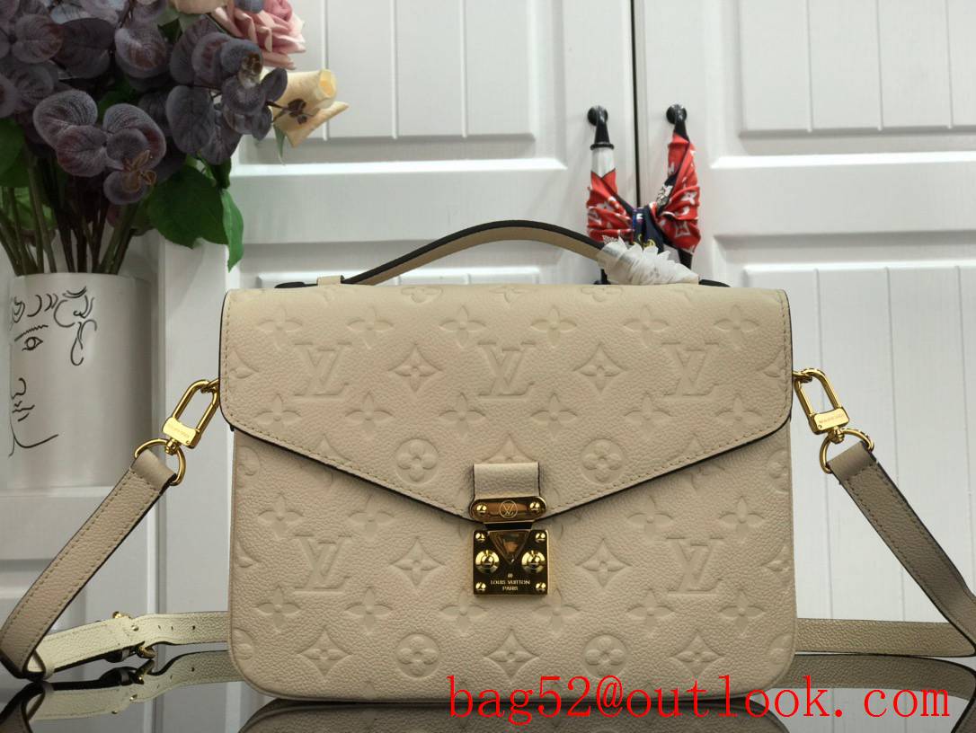 LV Pochette Metis Shoulder Bag Handbag in Monogram Empreinte Leather M46552 Beige