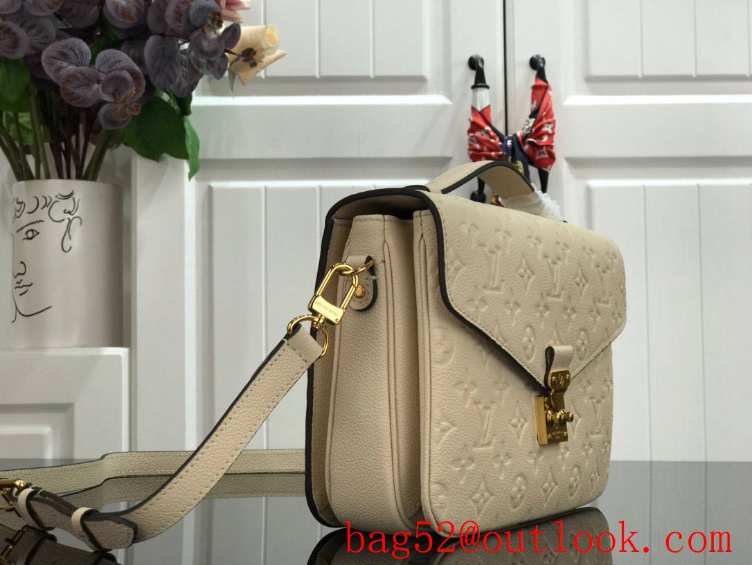 LV Pochette Metis Shoulder Bag Handbag in Monogram Empreinte Leather M46552 Beige