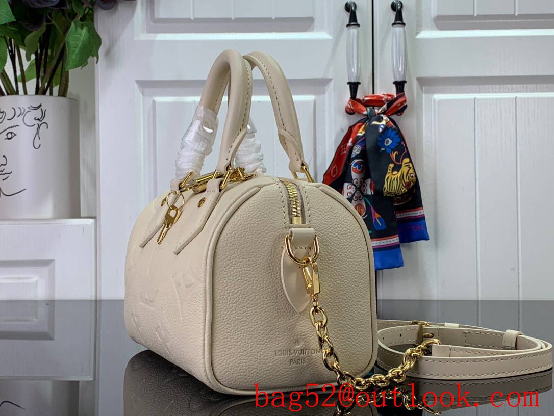 LV Speedy Bandouliere 20 Bag Handbag in Monogram Empreinte Leather M58954 Beige