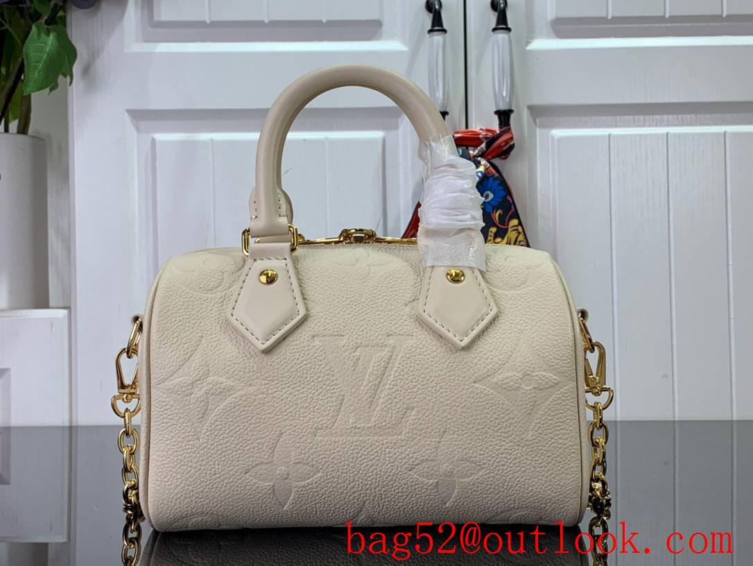 LV Speedy Bandouliere 20 Bag Handbag in Monogram Empreinte Leather M58954 Beige