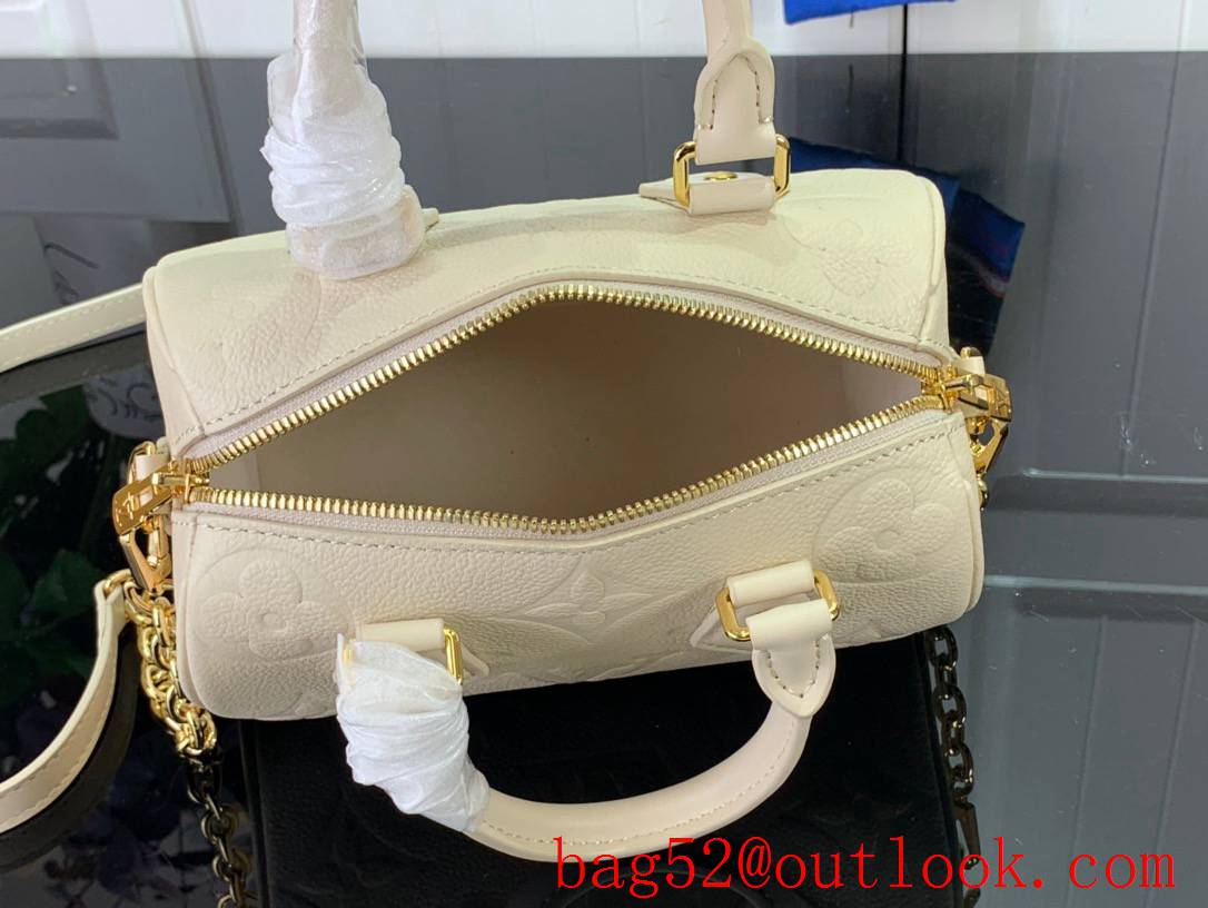 LV Speedy Bandouliere 20 Bag Handbag in Monogram Empreinte Leather M58954 Beige