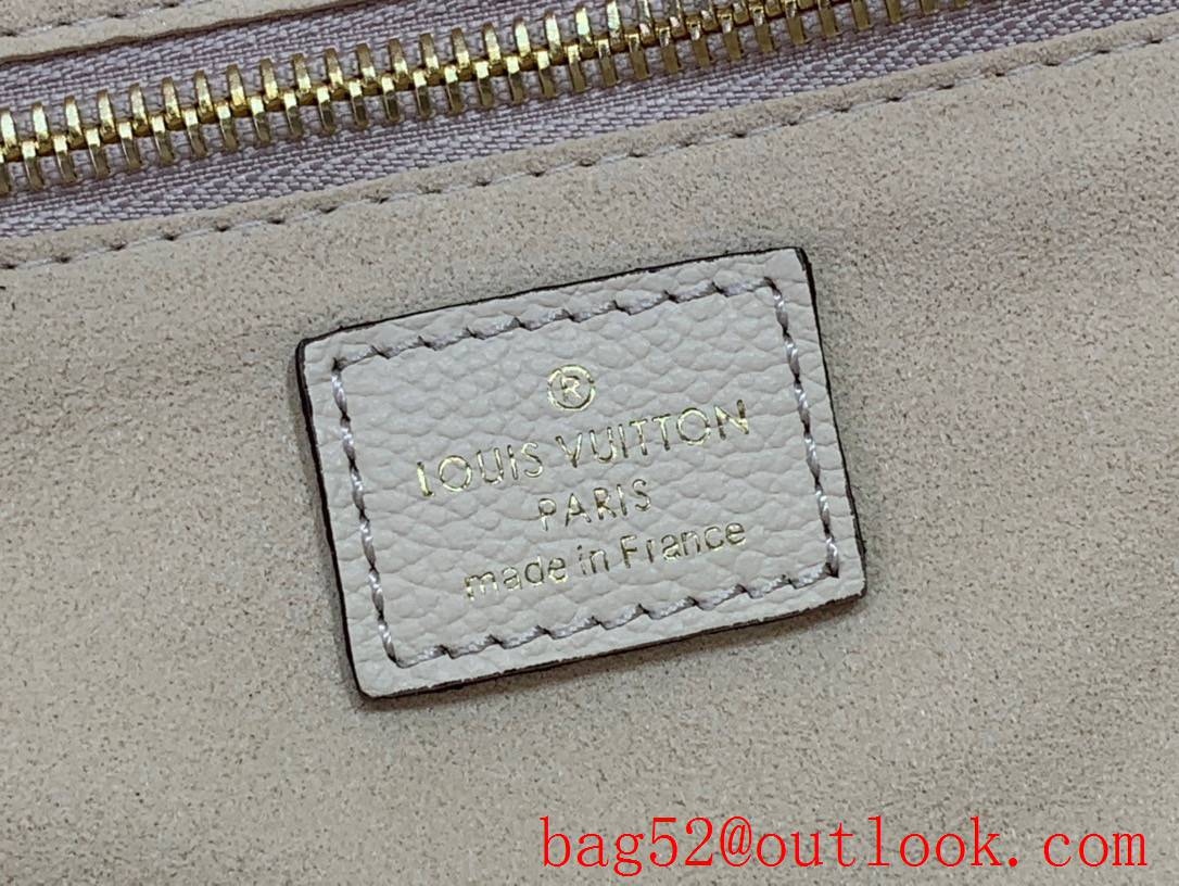 LV Neverfull MM Bag Handbag in Monogram Empreinte Leather M46676 Beige