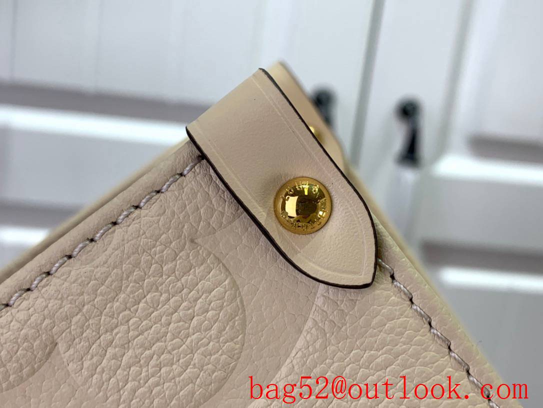 LV Onthego MM Bag Handbag in Monogram Empreinte Leather M46531 Beige