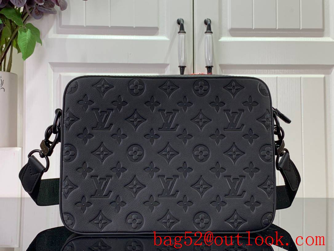 LV Men Trio Messenger Bag Handbag in Monogram Empreinte Leather M46602 Black