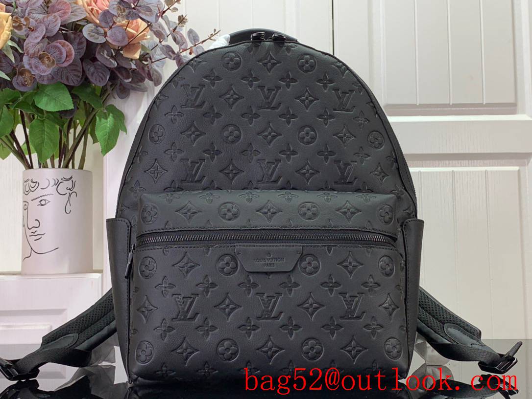 LV Men Discovery Backpack Bag Handbag in Monogram Empreinte Leather M46553 Black