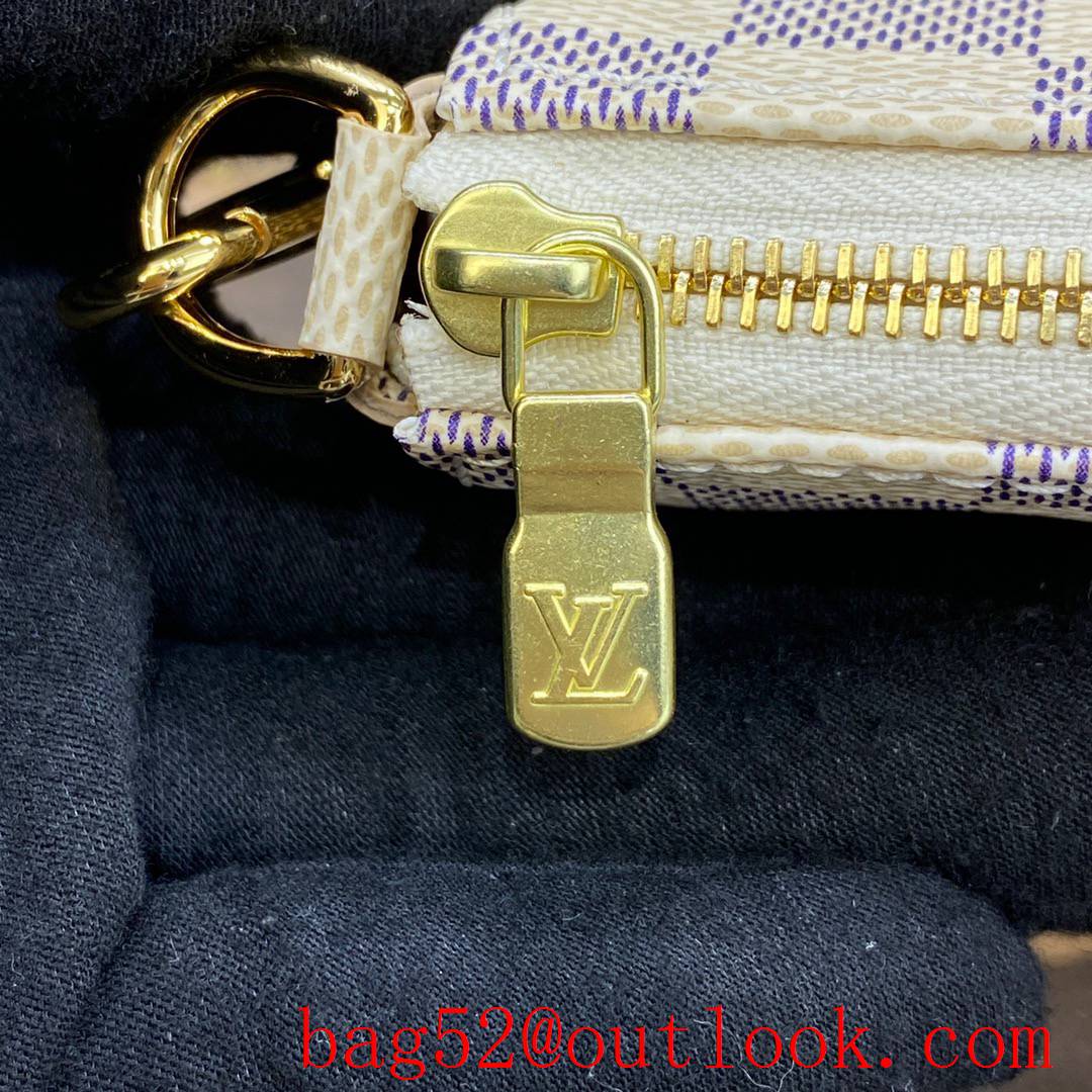 Louis Vuitton LV Mini Pochette Accessories Shoulder Bag in Damier Azur N58010 White