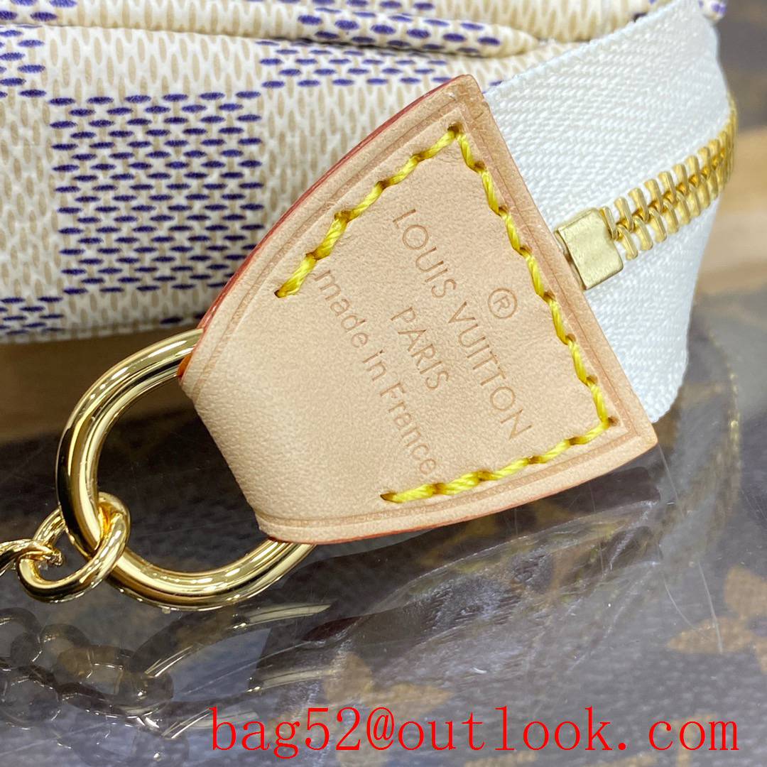 Louis Vuitton LV Mini Pochette Accessories Shoulder Bag in Damier Azur N58010 White