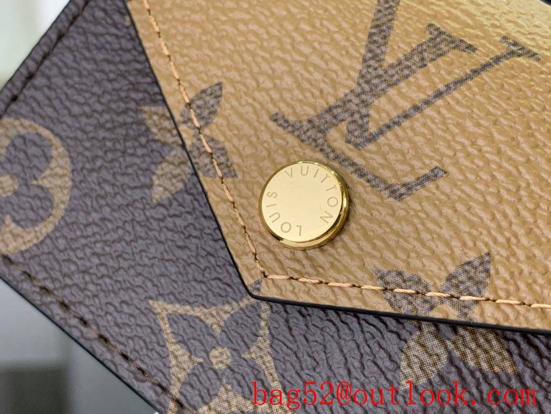 LV Monogram Reverse Canvas Coin Purse Card Holder M81855