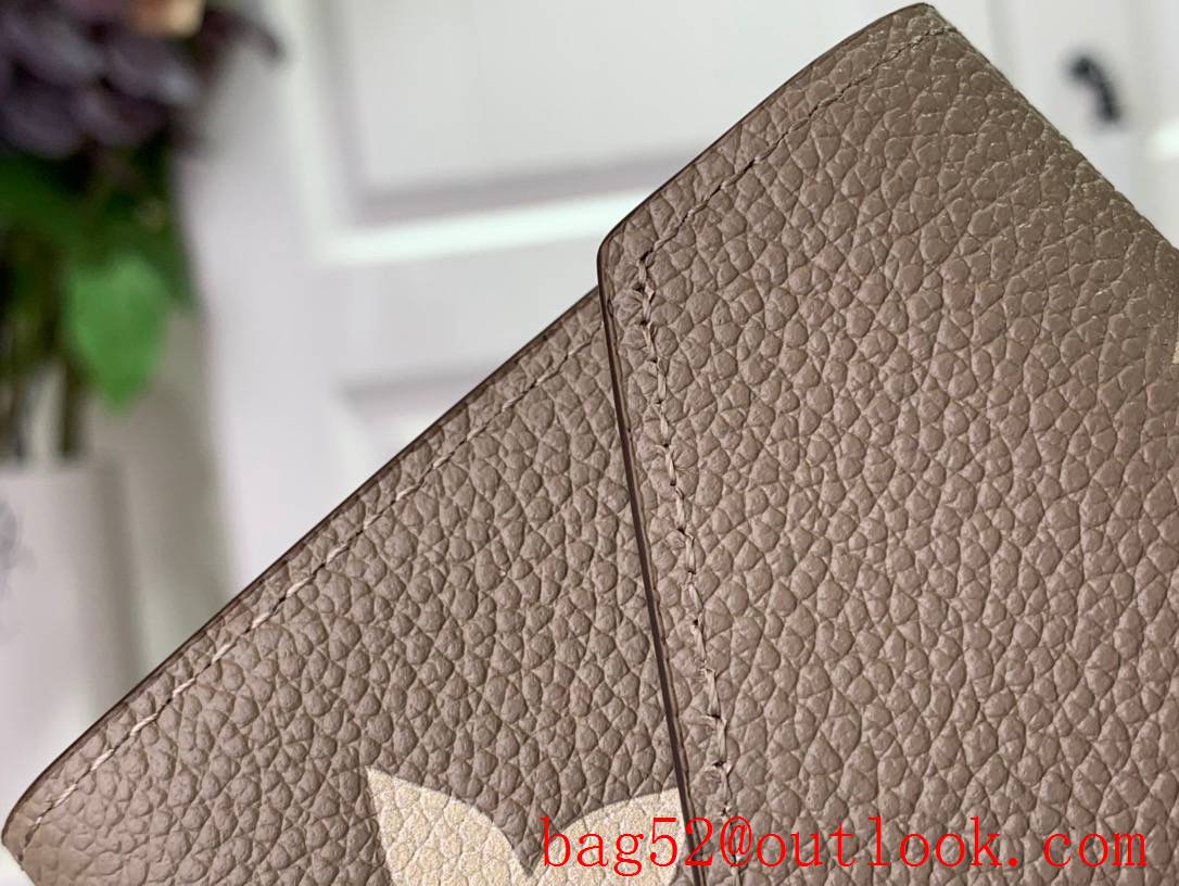 LV Monogram Empreinte Leather Victorine Wallet Purse M81861 Khaki