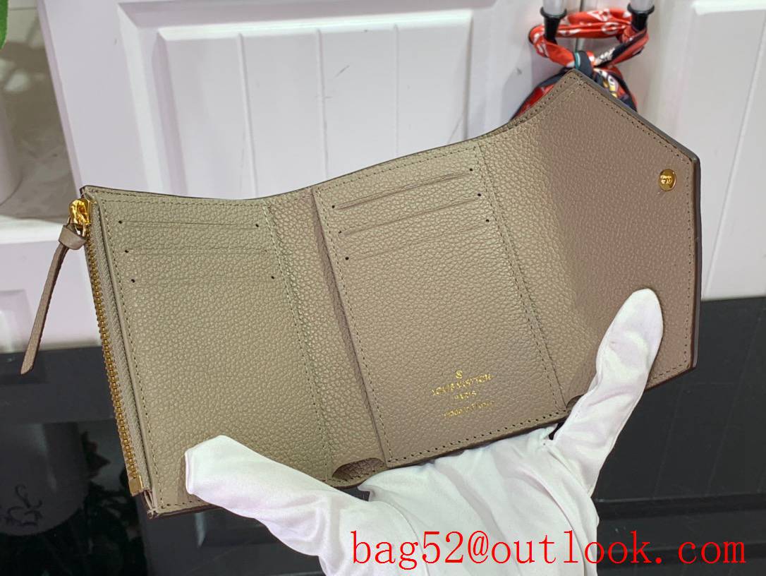 LV Monogram Empreinte Leather Victorine Wallet Purse M81861 Khaki