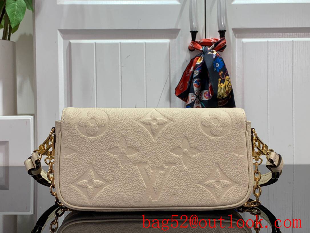 LV Monogram Empreinte Leather Wallet On Chain Ivy Bag Handbag M82210 Beige