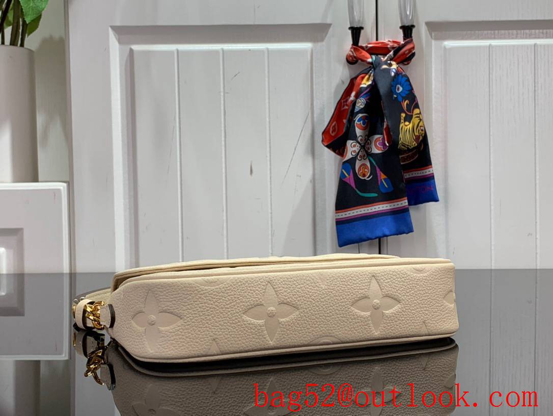 LV Monogram Empreinte Leather Wallet On Chain Ivy Bag Handbag M82210 Beige