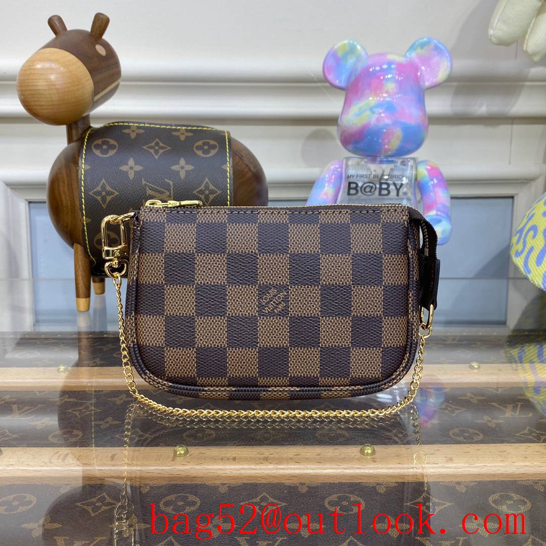 Louis Vuitton LV Mini Pochette Accessories Shoulder Bag in Damier Ebene N58009 Brown