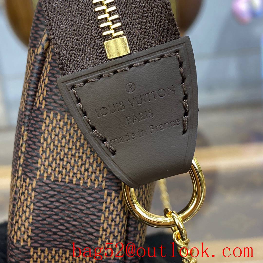 Louis Vuitton LV Mini Pochette Accessories Shoulder Bag in Damier Ebene N58009 Brown