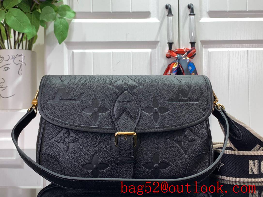 LV Monogram Empreinte Leather Diane Bag Handbag M46386 Black