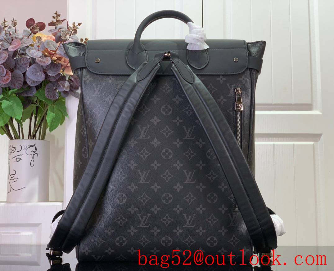 LV Monogram Eclipse Canvas Steamer Backpack Bag Handbag M44052 Black